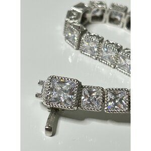 Judith Ripka Sterling Silver Diamonique CZ 925 Tennis Bracelet with Pouch